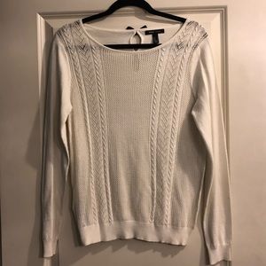 White Sweater with Bow Detail NWOT, MNG basics